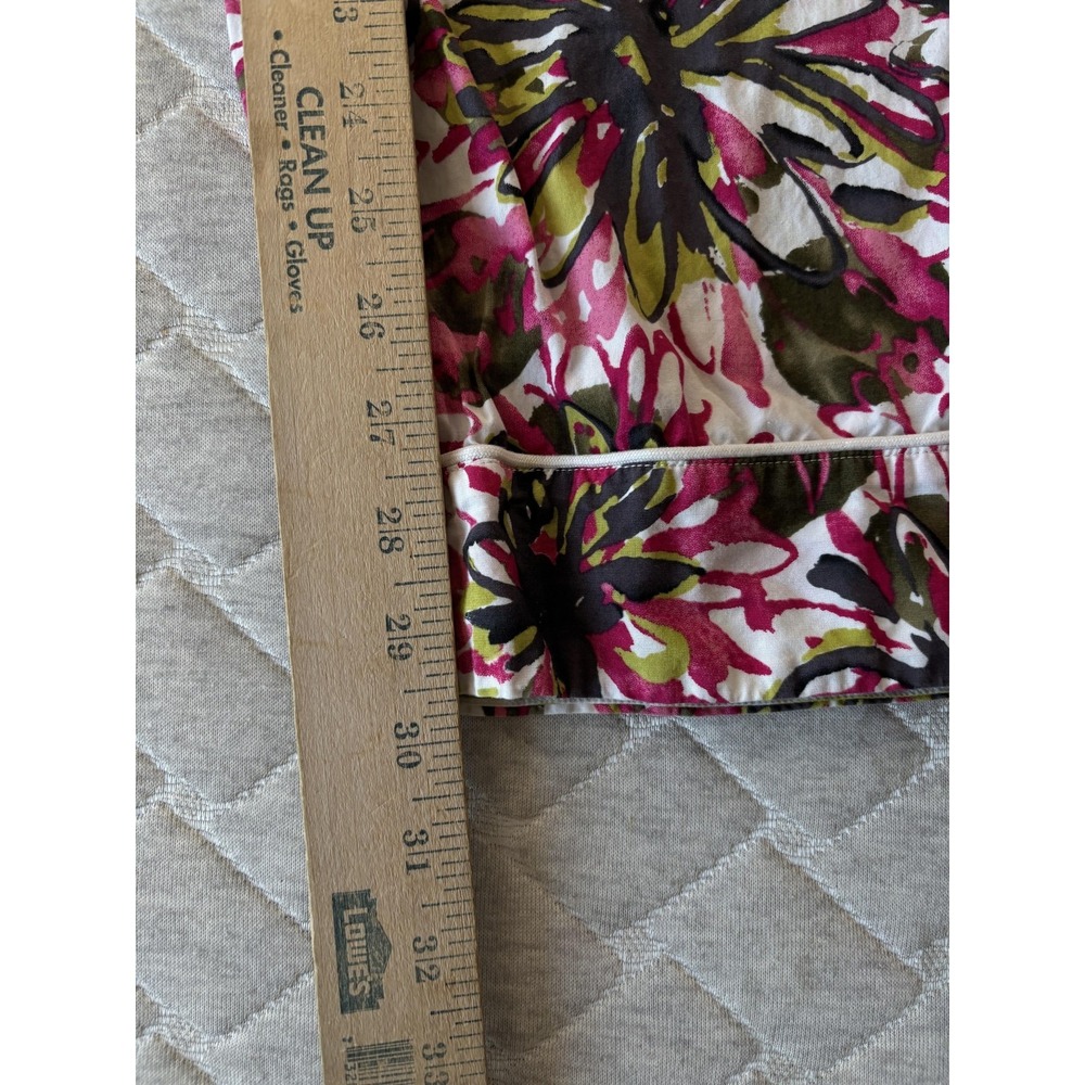 Trina Turk Pajama Set‎ Womens Large Pink Green Floral Print Cotton Sleepwear - Picture 7 of 9